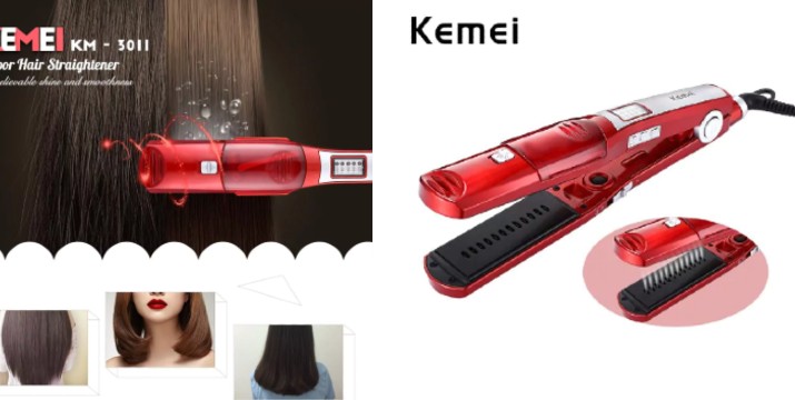 16,90€ για μια Ισιωτική Πρέσα Μαλλιών Kemei με ατμό και κεραμικές πλάκες που δεν καταστρέφουν τα μαλλιά, με παραλαβή ή δυνατότητα πανελλαδικής αποστολής στο χώρο σας από το “Idea Hellas” στη Νέα Ιωνία.