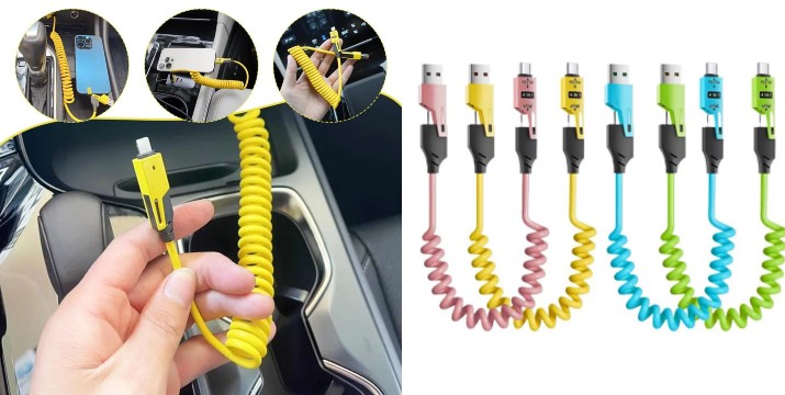 3,90€ για ένα Καλώδιο Φόρτισης & Δεδομένων 4 Σε 1 200W Σπιράλ, παραλαβή από την Idea Hellas και δυνατότητα πανελλαδικής αποστολής στο χώρo σας.Κωδ:230.21684F